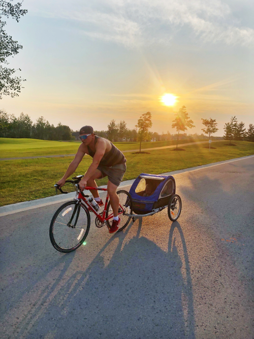 Cyclist with a trailer