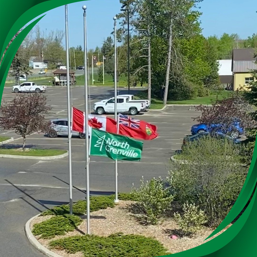 flags at half mast at Municipal Centre