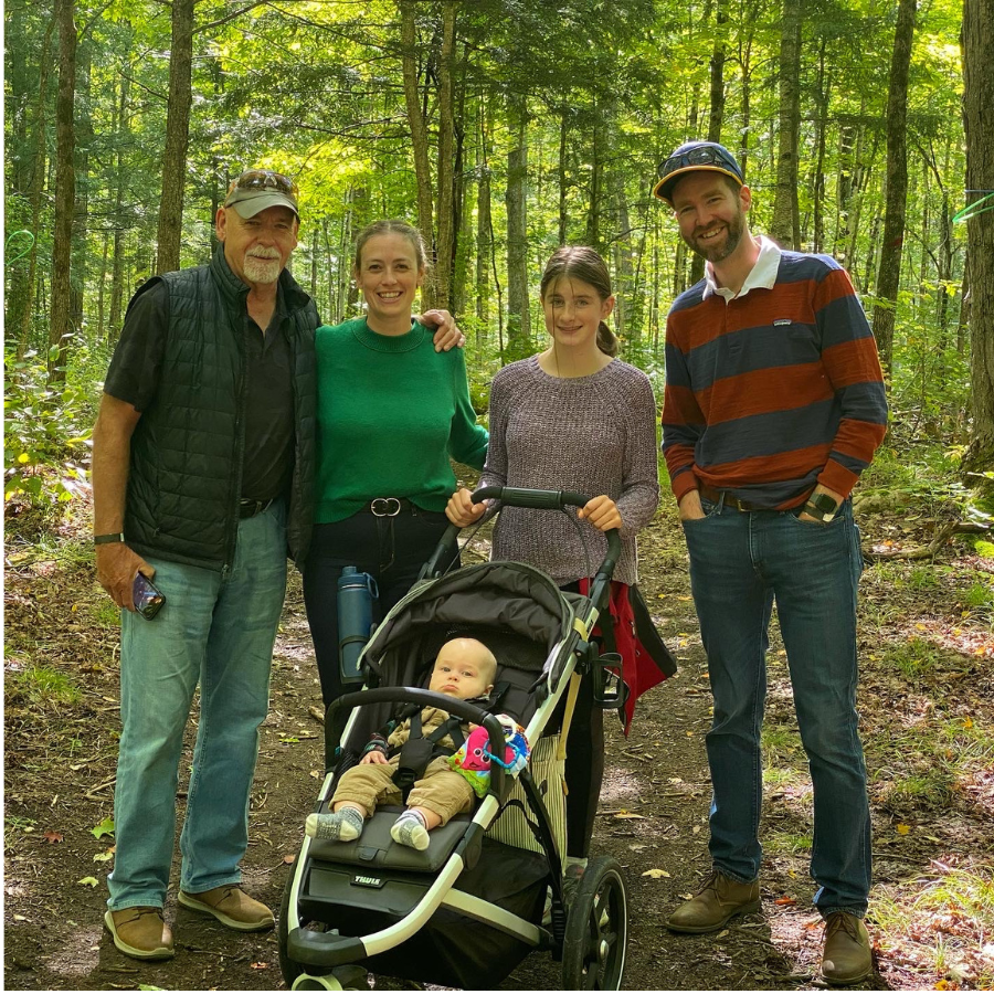 a family on the trail